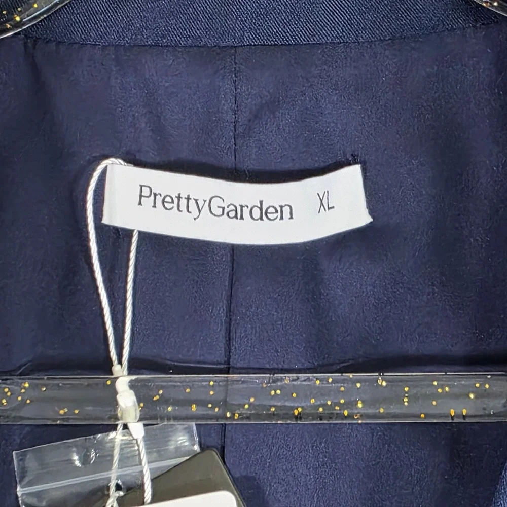 Pretty Garden NWT Blazer Womens‎ XL Navy Blue Oversized Career Office Wear